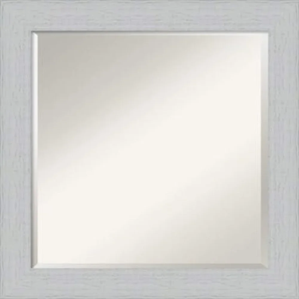 Amanti Art Framed Shiplap White Wall Mirror